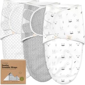 Gray and White Swaddle Wraps